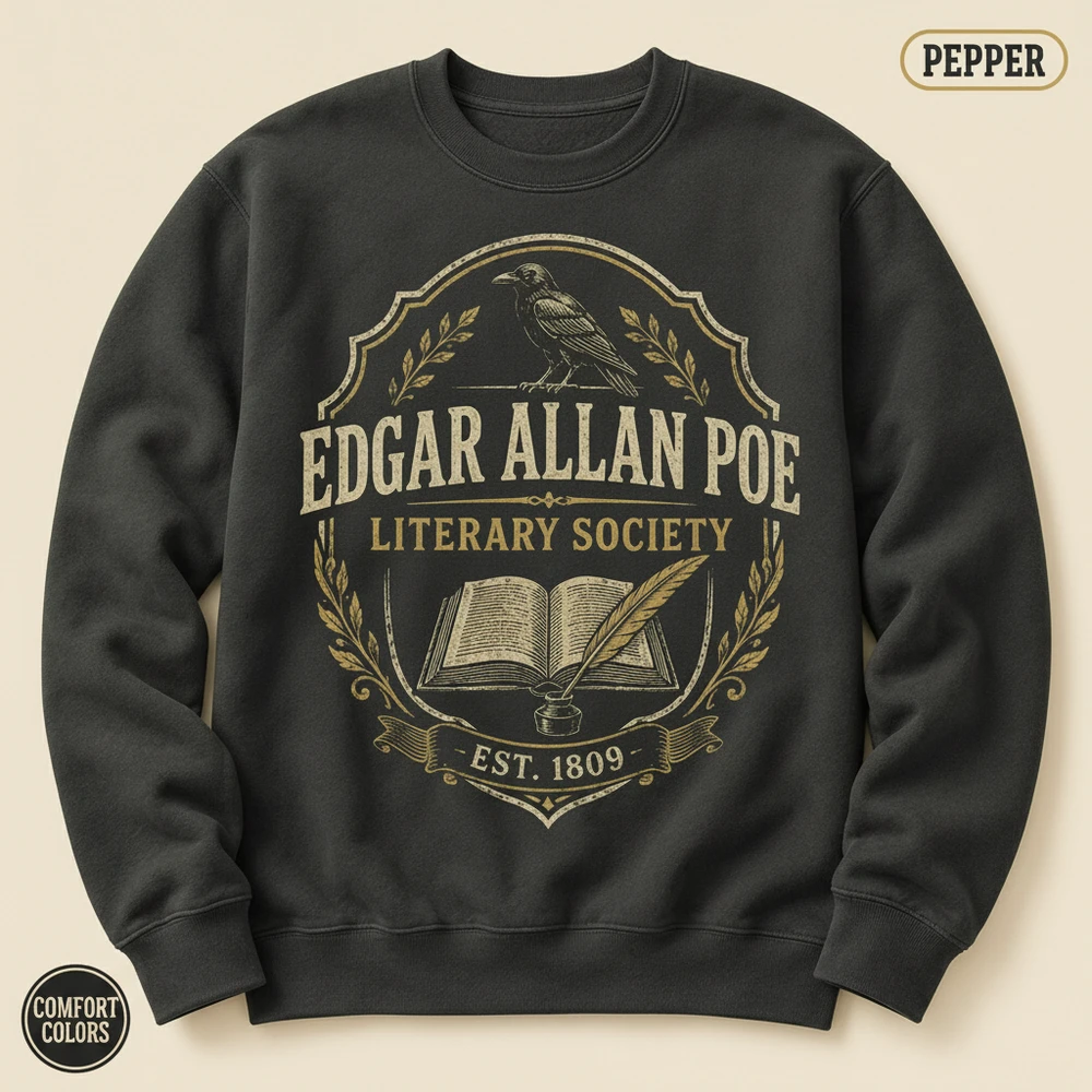 Edgar Allan Poe Literary Society Crewneck Sweatshirt