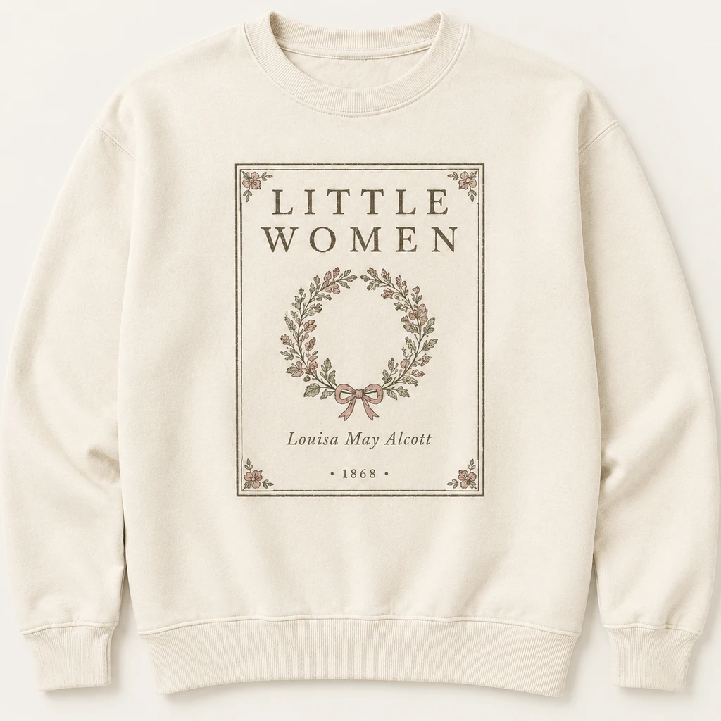 Little Women 1868 Novel Cover Crewneck Sweatshirt