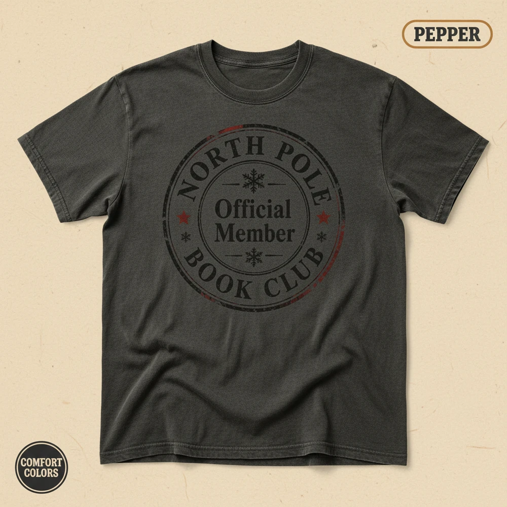North Pole Book Club Christmas Bookish T-Shirt