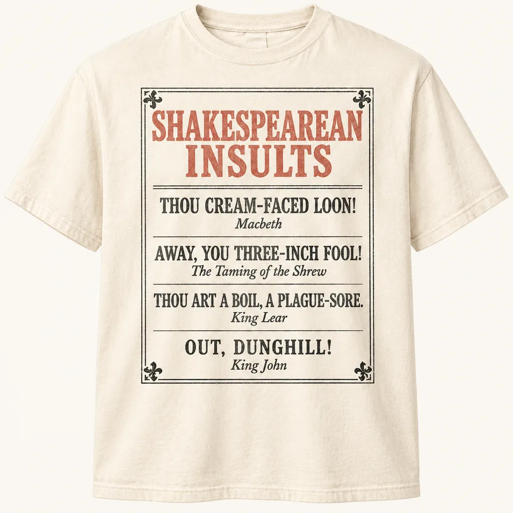 Shakespearean Insults Vintage Playbill T-Shirt